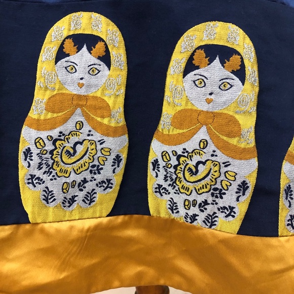 Satin Russian Doll Asymmetrical Mini Dress - Picture 5 of 6